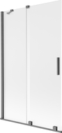 Mexen Velar 2-wing sliding bathtub screen 110 x 150 cm, frost, brushed gun gray - 896-110-000-31-66