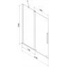 Mexen Velar parawan nawannowy 2-skrzydłowy rozsuwany 110 x 150 cm, szron, gun metal - 896-110-000-31-95