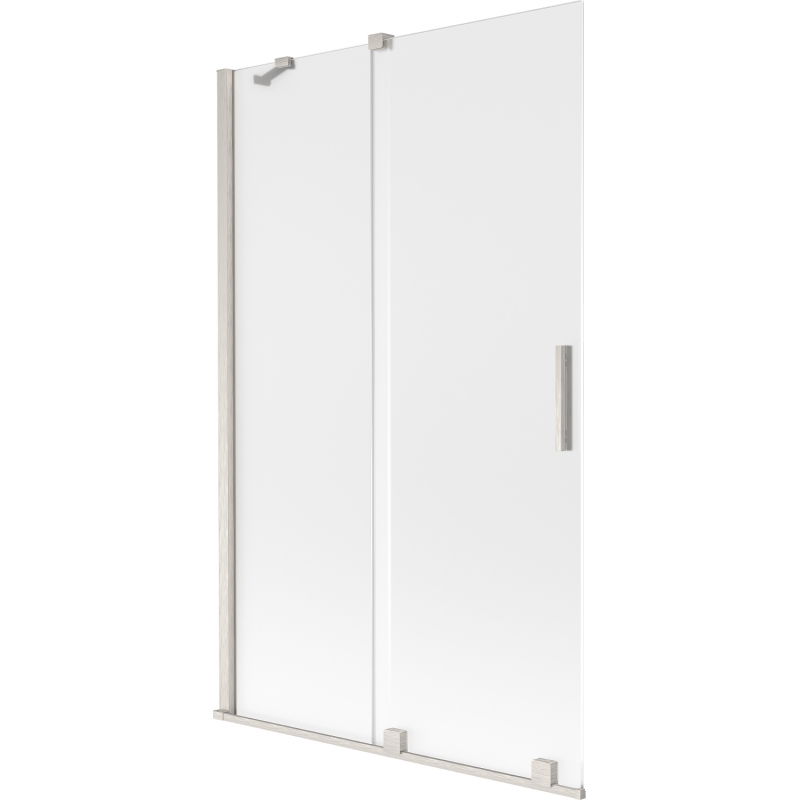 Mexen Velar δίπτυχη συρόμενη καμπίνα μπάνιου 110 x 150 cm, παγετός, βουρτσισμένο