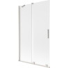 Mexen Velar klizni paravan za kadu s 2 klizna krila 110 x 150 cm, matirano staklo, brušeni nikal - 896-110-000-31-97