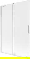Mexen Velar mampara de bañera de 2 hojas correderas 120 x 150 cm, escarchado, blanco - 896-120-000-31-20