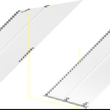 Mexen Velar parede de banho retrátil de 2 painéis 120 x 150 cm, fosco, dourado - 896-120-000-31-50