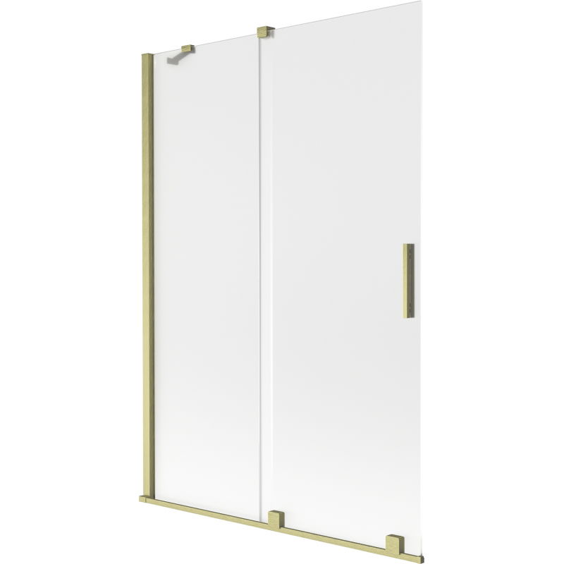 Mexen Velar Duschwand 2-flügelig, verschiebbar 120 x 150 cm, Mattglas, gebürstetes Gold - 896-120-000-31-55