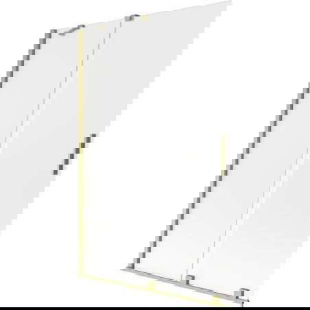 Mexen Velar Duschwand 2-flügelig, verschiebbar 120 x 150 cm, Mattglas, gebürstetes Gold - 896-120-000-31-55