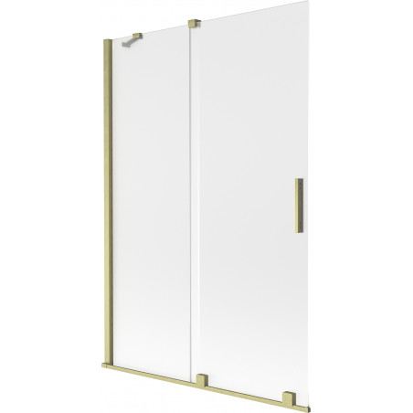Mexen Velar parawan nawannowy 2-skrzydłowy rozsuwany 120 x 150 cm, szron, złoty szczotkowany - 896-120-000-31-55