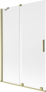 Mexen Velar paroi de baignoire 2 panneaux coulissants 120 x 150 cm, givre, doré brossé - 896-120-000-31-55