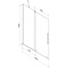 Mexen Velar 2-panel sliding shower screen 120 x 150 cm, frosted, brushed gold - 896-120-000-31-55