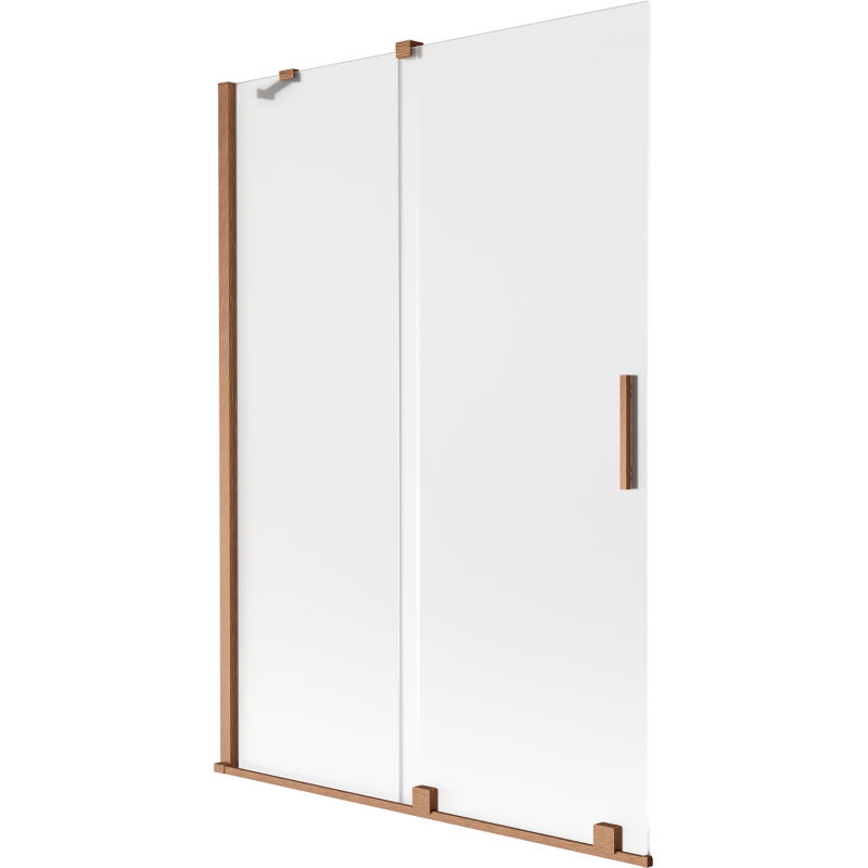 Mexen Velar Duschwand, 2-flügelig, Schiebetür 120 x 150 cm, mattiert, gebürstetes Kupfer - 896-120-000-31-65