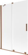 Mexen Velar two-panel sliding bathtub screen 120 x 150 cm, frost, brushed copper - 896-120-000-31-65