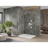 Mexen Omega schuifdouchecabine 100 x 80 cm, transparant, chroom + Flat douchebak - 825-100-080-01-00-4010