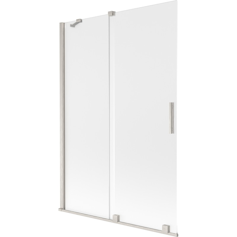 Mexen Velar kahe tiivaga lükandvanniparavan 120 x 150 cm, härmatise efekt, harjatud nikli viimistlus - 896-120-000-31-97