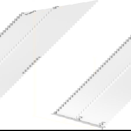 Mexen Velar badwand 2-delig schuifbaar 120 x 150 cm, matglas, geborsteld nikkel - 896-120-000-31-97