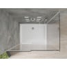 Mexen Omega Duschkabine Schiebetür 100 x 80 cm, transparent, Chrom + Duschwanne Flat - 825-100-080-01-00-4010