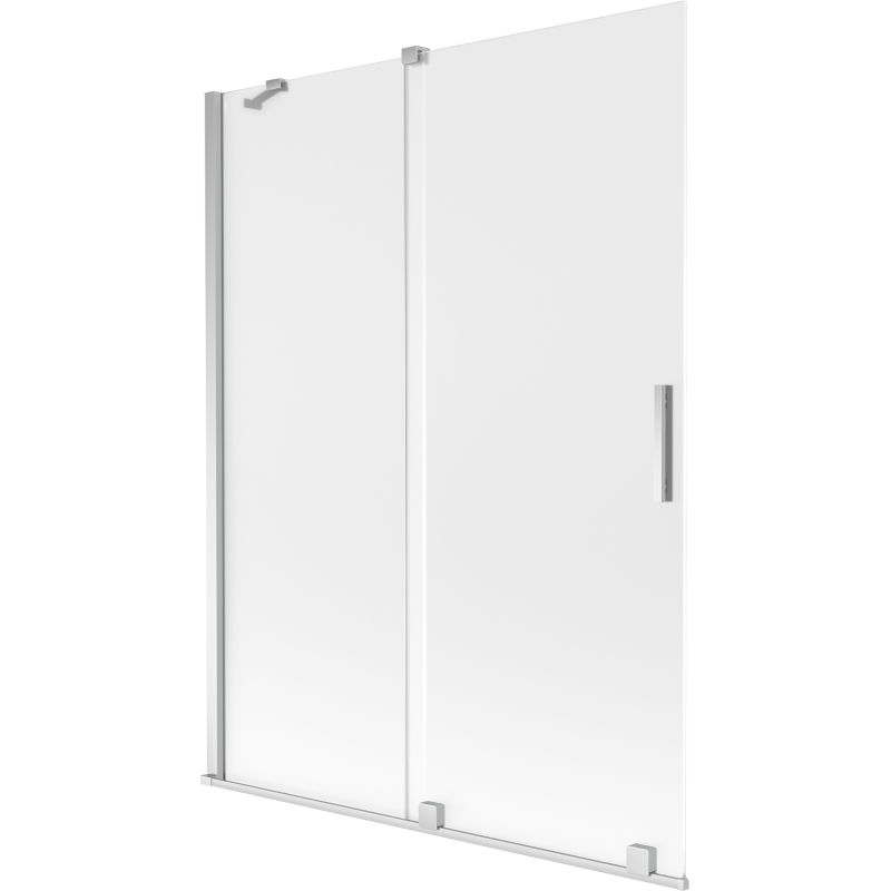 Mexen Velar Badewannenabtrennung 2-flügelig, verschiebbar 130 x 150 cm, matt, Chrom - 896-130-000-31-01