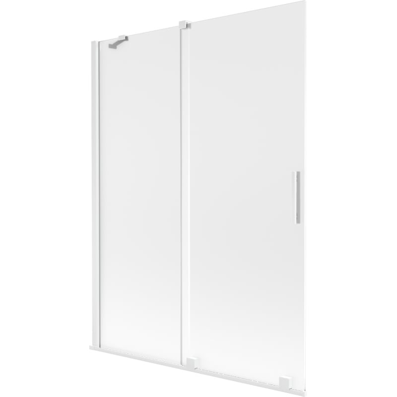 Mexen Velar kaksisiipinen liukuva suihkuseinä 130 x 150 cm, huurrettu, valkoinen - 896-130-000-31-20