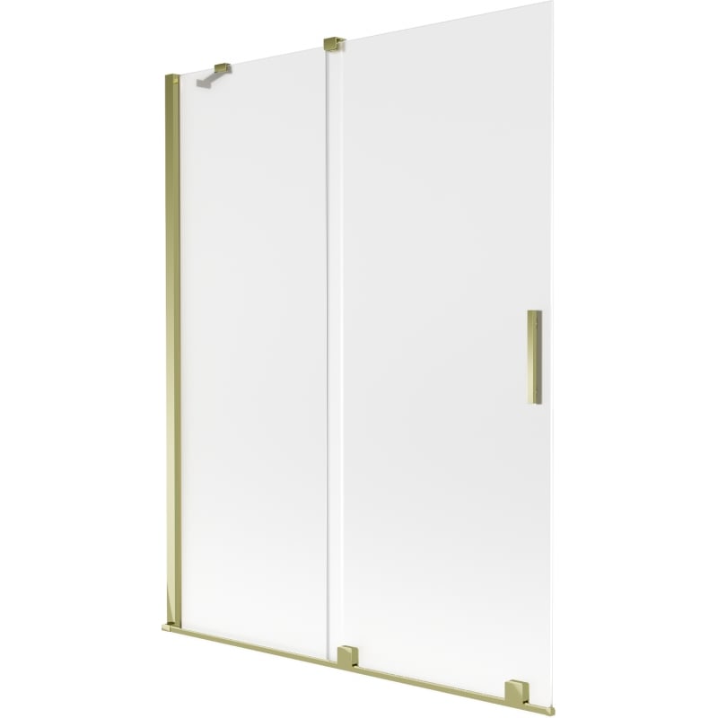 Mexen Velar skjutbar duschvägg med 2 paneler 130 x 150 cm, frost, guld - 896-130-000-31-50