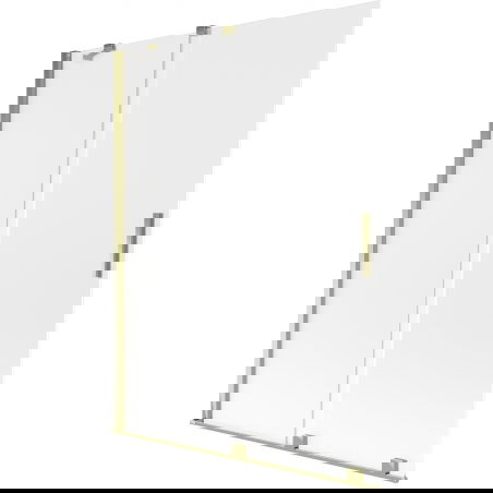 Mexen Velar skjutbar duschvägg med 2 paneler 130 x 150 cm, frost, guld - 896-130-000-31-50