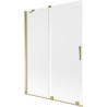 Mexen Velar parawan nawannowy 2-skrzydłowy rozsuwany 130 x 150 cm, szron, złoty - 896-130-000-31-50