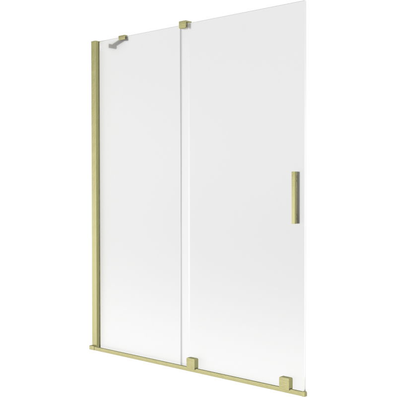 Mexen Velar Duschabtrennung 2-flügelig verschiebbar 130 x 150 cm, matt, gold gebürstet - 896-130-000-31-55