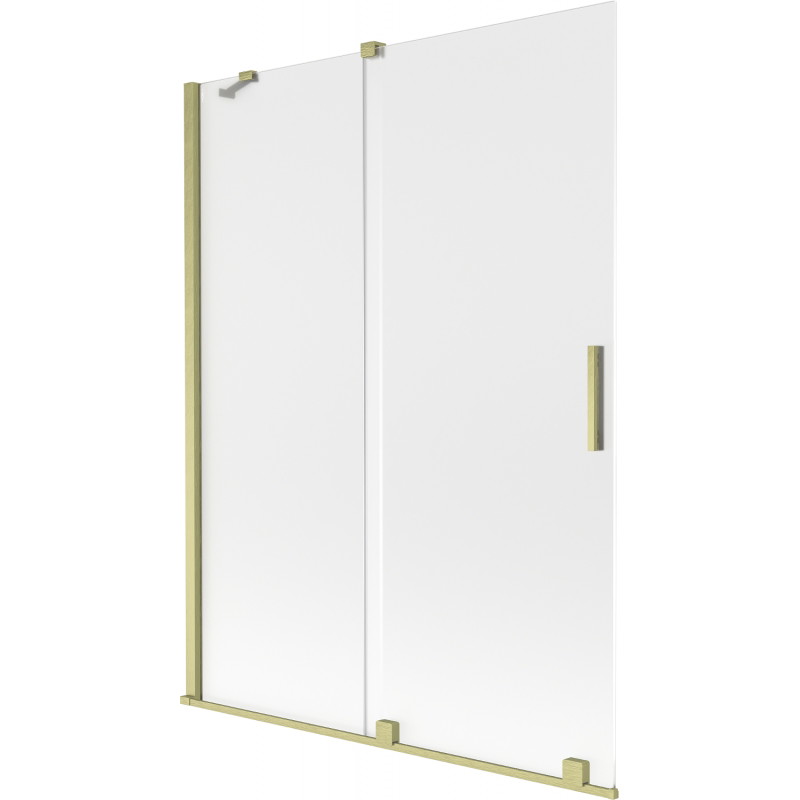 Mexen Velar parawan nawannowy 2-skrzydłowy rozsuwany 130 x 150 cm, szron, złoty szczotkowany - 896-130-000-31-55
