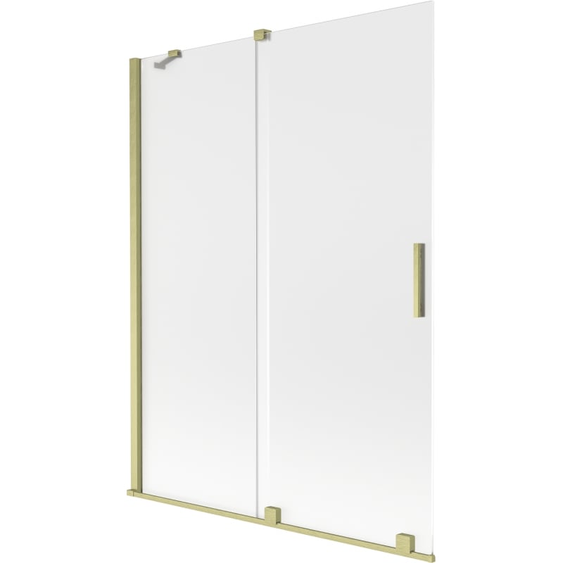 Mexen Velar parede de duche de 2 painéis deslizantes 130 x 150 cm, vidro fosco, dourado escovado - 896-130-000-31-55