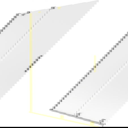 Mexen Velar Duschabtrennung 2-flügelig verschiebbar 130 x 150 cm, matt, gold gebürstet - 896-130-000-31-55