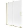 Mexen Velar parawan nawannowy 2-skrzydłowy rozsuwany 130 x 150 cm, szron, złoty szczotkowany - 896-130-000-31-55