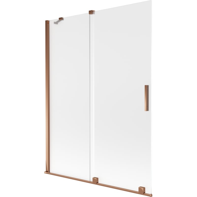 Mexen Velar divisória de duche deslizante de 2 painéis 130 x 150 cm, fosco, ouro rosa - 896-130-000-31-60