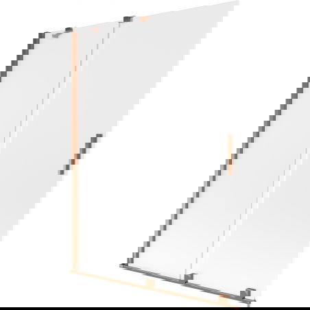 Mexen Velar δίφυλλη συρόμενη καμπίνα μπάνιου 130 x 150 cm, παγωμένο, ροζ χρυσό