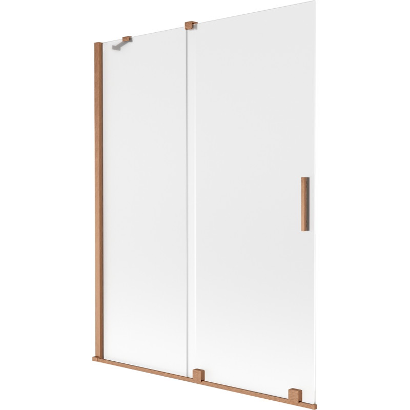 Mexen Velar 2-krilni pomični pregradni zid za kadu 130 x 150 cm, mrazni, brušeni bakar - 896-130-000-31-65