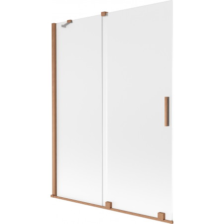 Mexen Velar 2-krilni pomični pregradni zid za kadu 130 x 150 cm, mrazni, brušeni bakar - 896-130-000-31-65