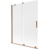 Mexen Velar vannitoapaneel 2-tiivaline liikuv 130 x 150 cm, mattklaas, harjatud vask - 896-130-000-31-65