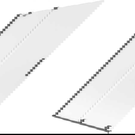 Mexen Velar painel de banheira de correr de 2 folhas 130 x 150 cm, fosco, cinza metalizado escovado - 896-130-000-31-66