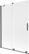 Mexen Velar 2-panel sliding bathtub screen 130 x 150 cm, frost, brushed gun gray - 896-130-000-31-66