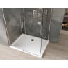 Mexen Omega Duschkabine Schiebetür 100 x 80 cm, transparent, Chrom + Duschwanne Flat - 825-100-080-01-00-4010