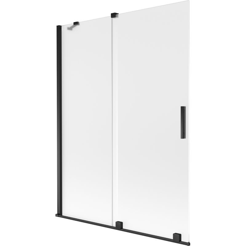 Mexen Velar 2-flügelige, verschiebbare Badewannenabtrennung 130 x 150 cm, mattiert, schwarz - 896-130-000-31-70