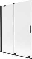 Mexen Velar parawan nawannowy 2-skrzydłowy rozsuwany 130 x 150 cm, szron, czarny - 896-130-000-31-70