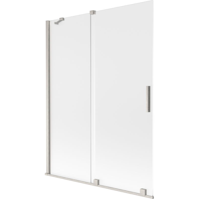 Mexen Velar Duschabtrennung 2-flügelig verschiebbar 130 x 150 cm, mattiert, gebürsteter Nickel - 896-130-000-31-97