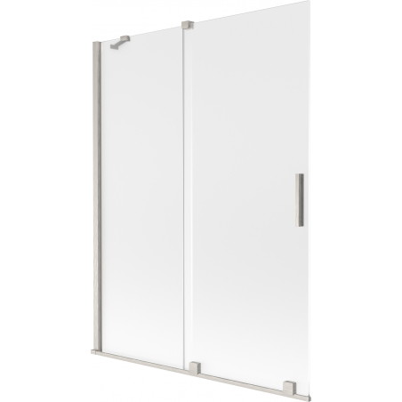 Mexen Velar vannitoa kahe paneeliga lükandklaas 130 x 150 cm, härmatis, harjatud nikkel - 896-130-000-31-97