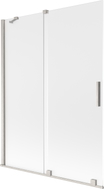 Mexen Velar vannitoa kahe paneeliga lükandklaas 130 x 150 cm, härmatis, harjatud nikkel - 896-130-000-31-97