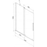 Mexen Velar parawan nawannowy 2-skrzydłowy rozsuwany 130 x 150 cm, szron, nikiel szczotkowany - 896-130-000-31-97