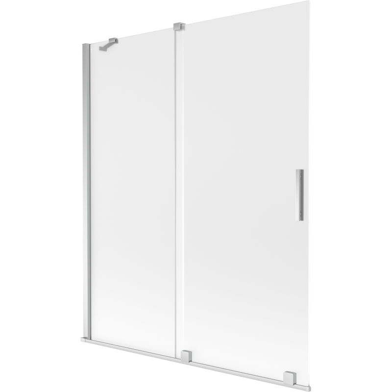 Mexen Velar Duschwand 2-flügelig verschiebbar 140 x 150 cm, Milchglas, Chrom - 896-140-000-31-01
