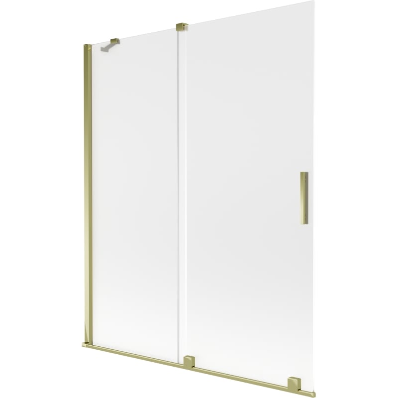 Mexen Velar painel de banho deslizante de 2 portas 140 x 150 cm, fosco, dourado - 896-140-000-31-50
