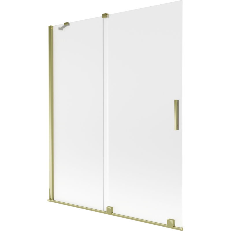 Mexen Velar zweefalt Duschwand 2-flillech verschiebbar 140 x 150 cm, matt, gëllen - 896-140-000-31-50