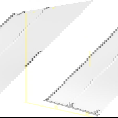 Mexen Velar διπλή πτυσσόμενη καμπίνα μπάνιου 140 x 150 cm, παγωμένο, χρυσό