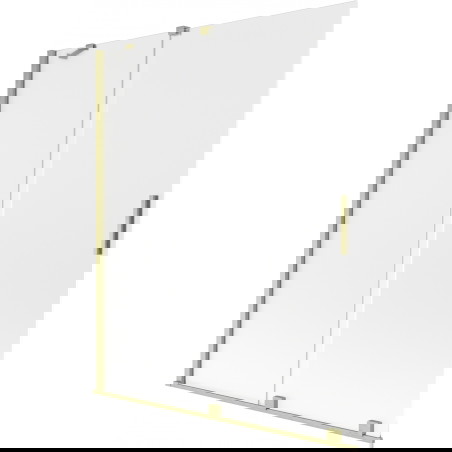 Mexen Velar kopalniška pregrada z dvema drsnima kriloma 140 x 150 cm, zmrznjen, brušeno zlato - 896-140-000-31-55
