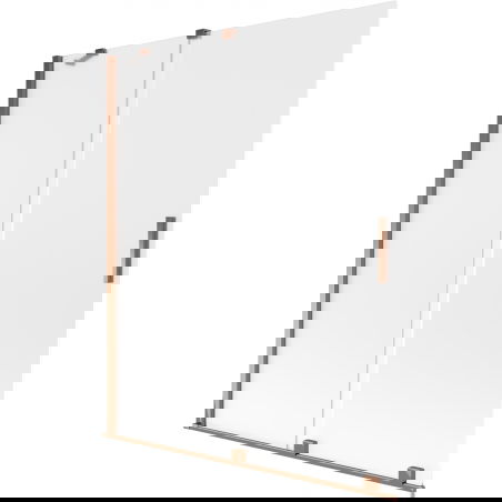Mexen Velar divisória de chuveiro deslizante de 2 painéis 140 x 150 cm, fosco, ouro rosa - 896-140-000-31-60