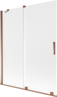 Mexen Velar 2-osaline 140 x 150 cm lükandust sisaldav vannisein, huur, roosa kuld - 896-140-000-31-60