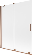 Mexen Velar mampara de baño 2-paneles corredera 140 x 150 cm, escarchado, oro rosa - 896-140-000-31-60