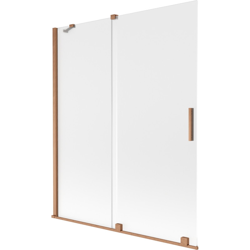 Mexen Velar klizna za kadu 2-krilna klizna 140 x 150 cm, mraz, brušeni bakar - 896-140-000-31-65